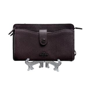 Maroon/Brown Coach Purse with Anodized Titanium Hardware & Matching Wallet